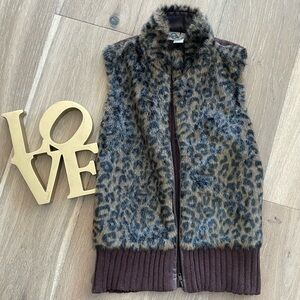 Shaver Lake Faux Cheetah Fur Sweater Vest